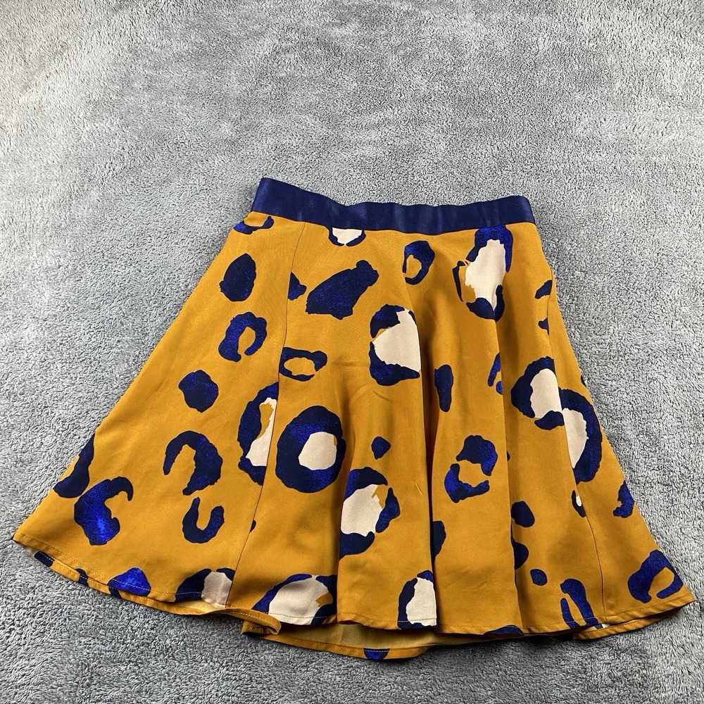 Phillip Lim 3.1 Skirt Womens 4 Yellow Rear Zip Leopard‎ Print
